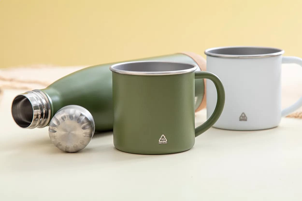 Tasse aus recyceltem Edelstahl - Hossa - grün (-07)