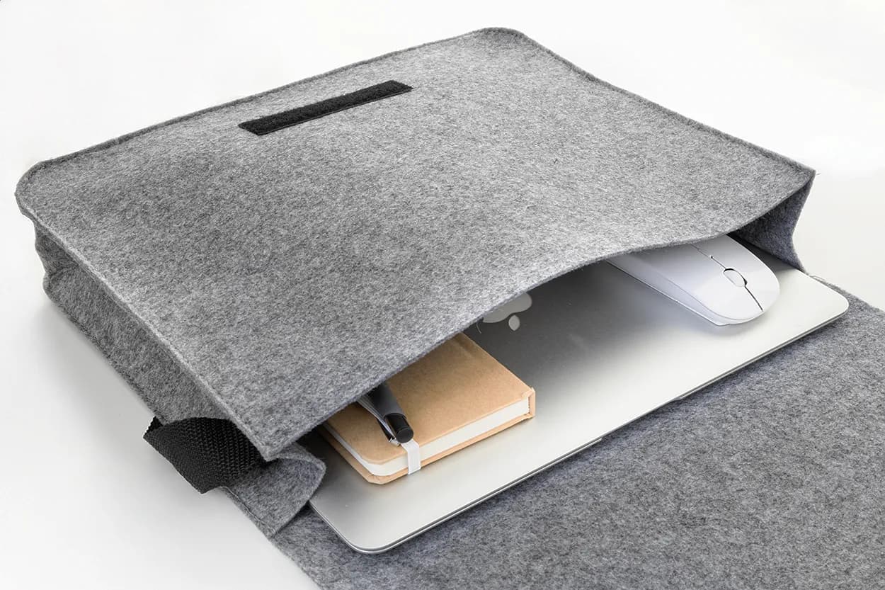 Umschlagtasche aus RPET-Filz - Refelt Courier - grau (-77)