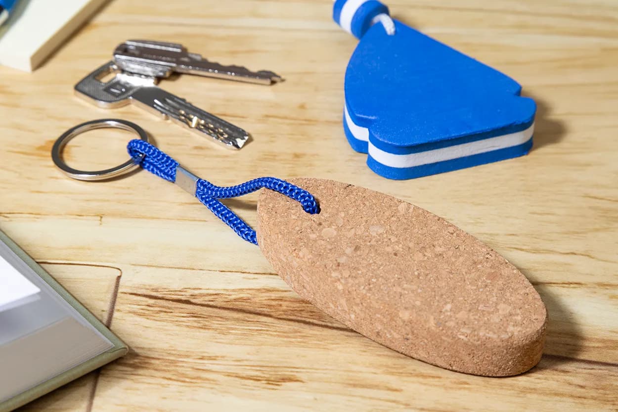 Schwimmender Kork-Schlüsselanhänger - Cobuoy - blau (-06)