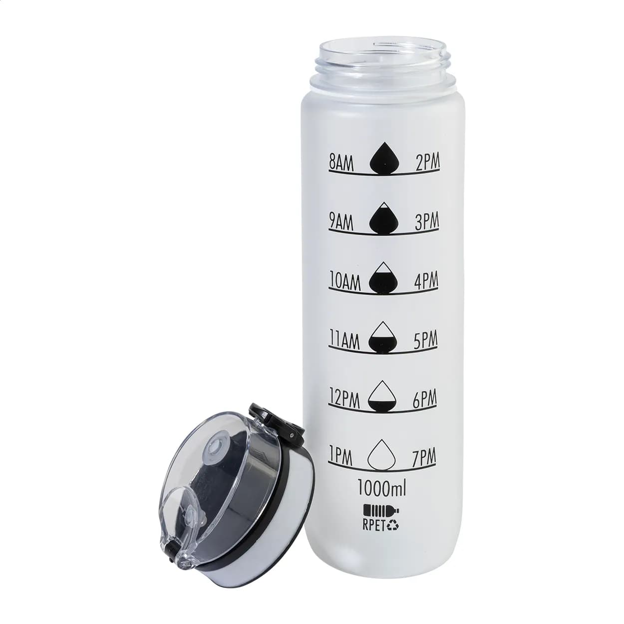 RPET Flasche mit Motivationsanzeige - Sipcount - mattweiß (-01)