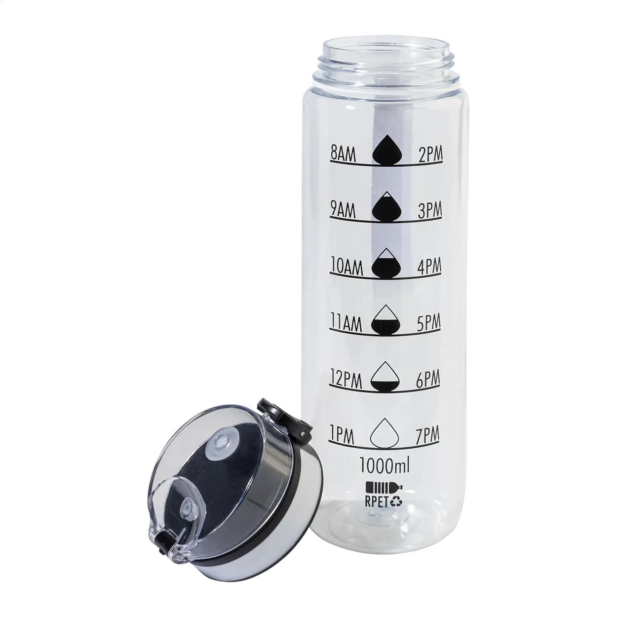 RPET Flasche mit Motivationsanzeige - Sipcount - transparent (-01T)