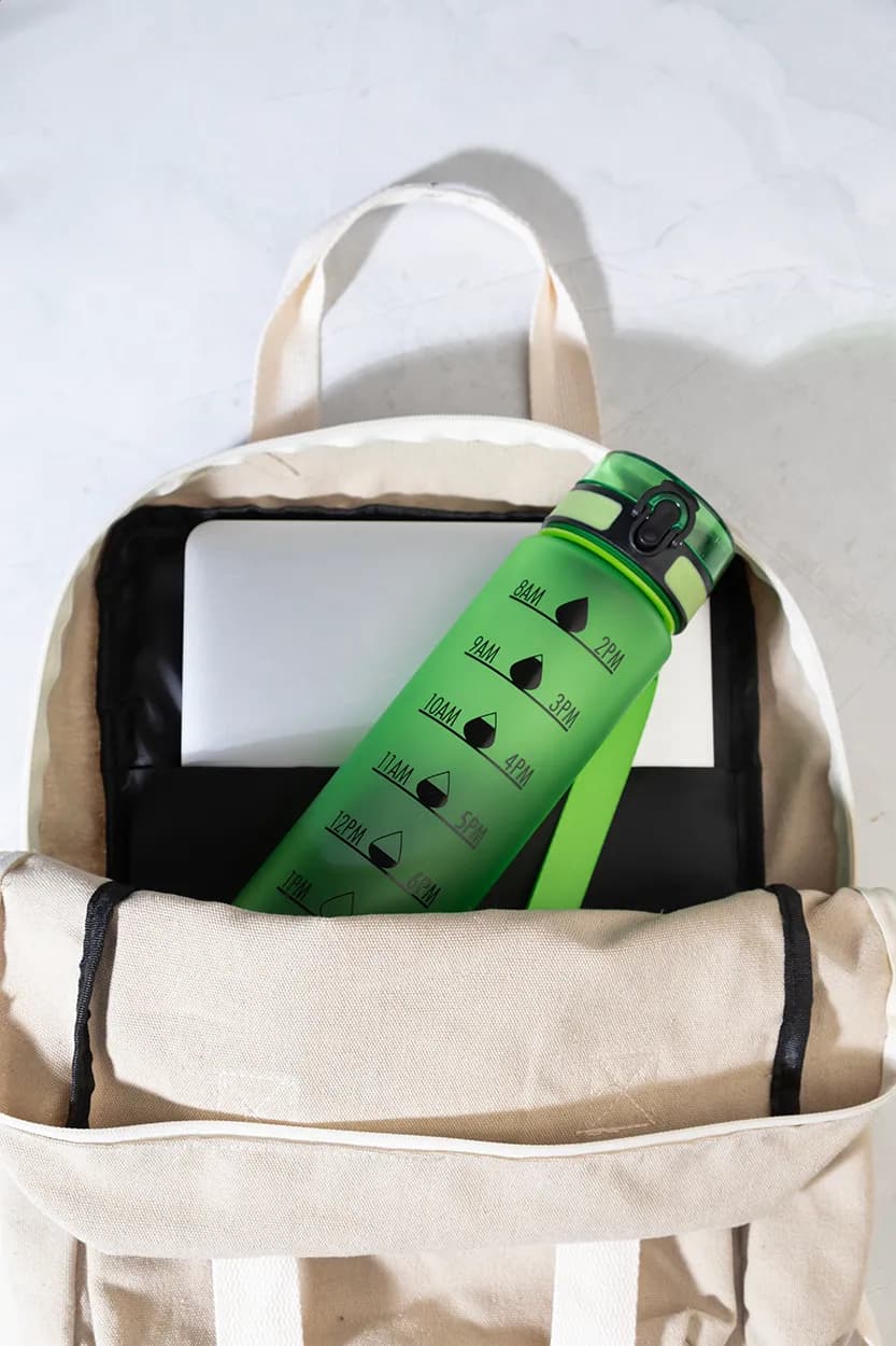 RPET Flasche mit Motivationsanzeige - Sipcount - grün (-07)