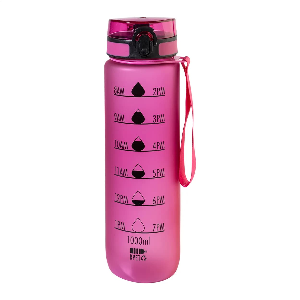 RPET Flasche mit Motivationsanzeige - Sipcount - pink (-25)