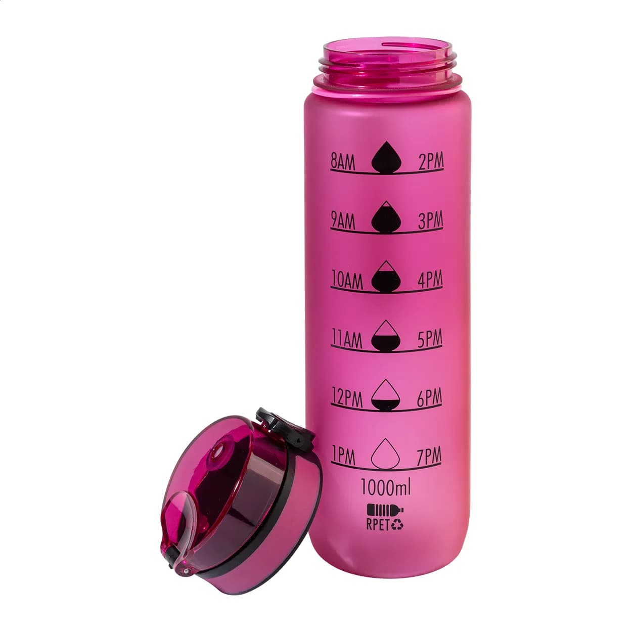 RPET Flasche mit Motivationsanzeige - Sipcount - pink (-25)