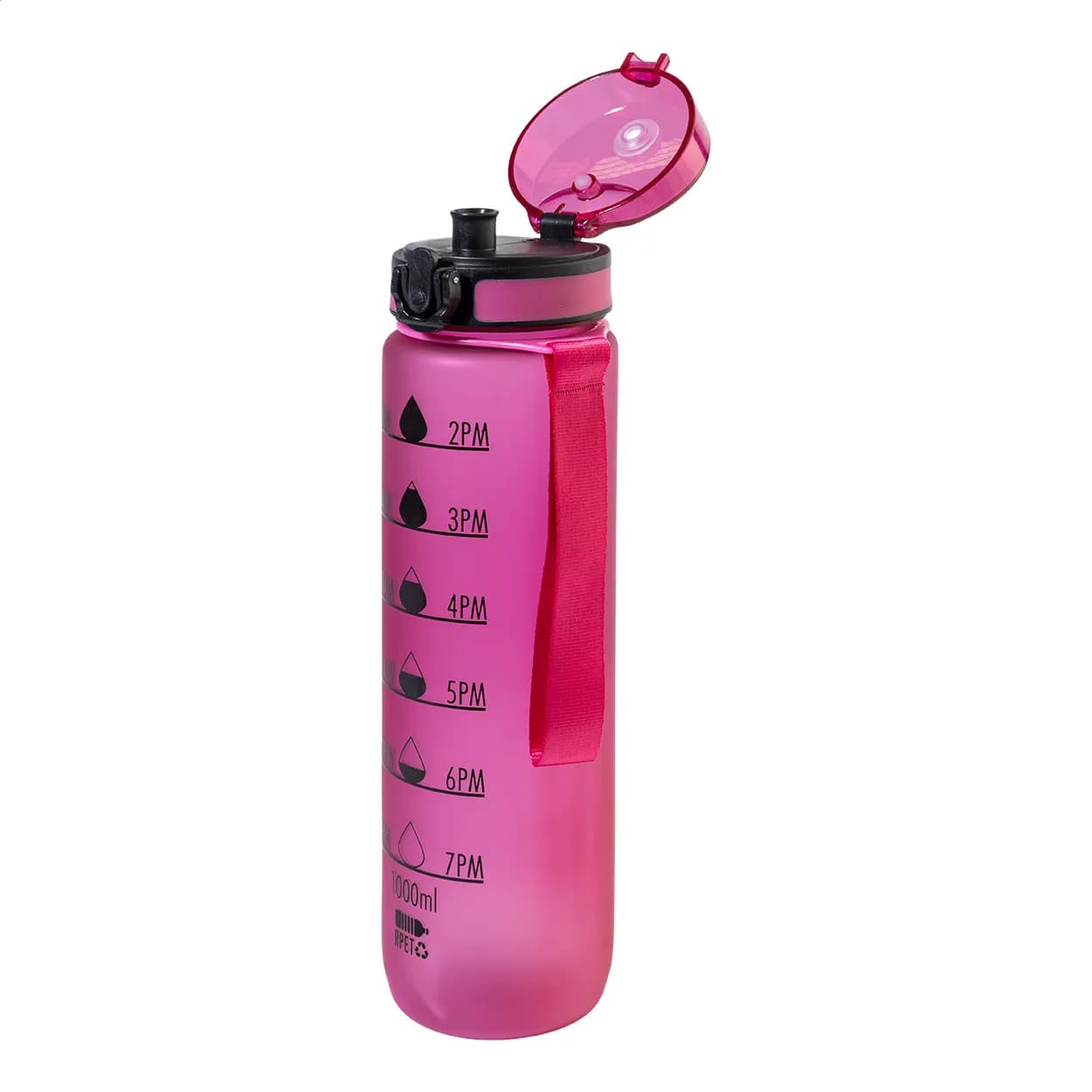 RPET Flasche mit Motivationsanzeige - Sipcount - pink (-25)