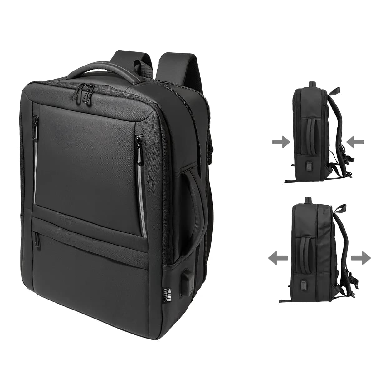 RPET-Dokumentenrucksack - Molson - schwarz (-10)