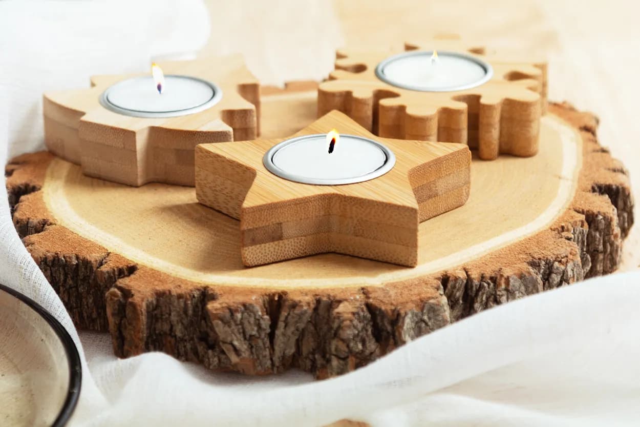 Weihnachtskerze, Stern - Rognan - natur (-C)