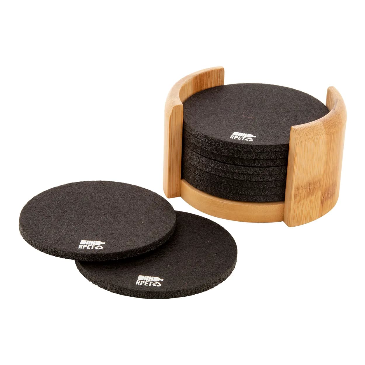 RPET Untersetzer-Set - Chiang - schwarz (-10)