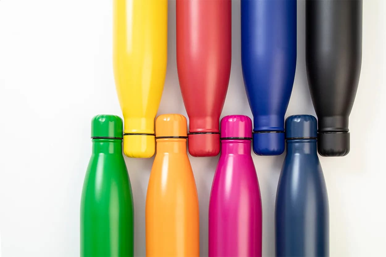 Flasche aus recyceltem Edelstahl - Refill - rot (-05)