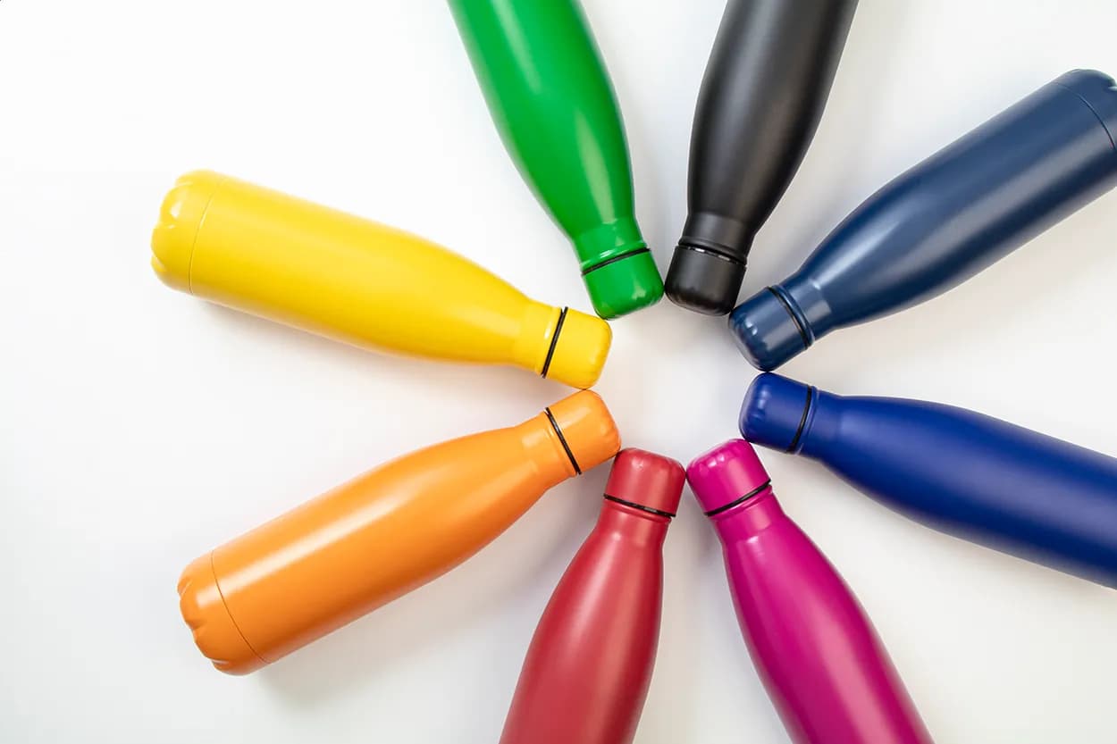 Flasche aus recyceltem Edelstahl - Refill - blau (-06)