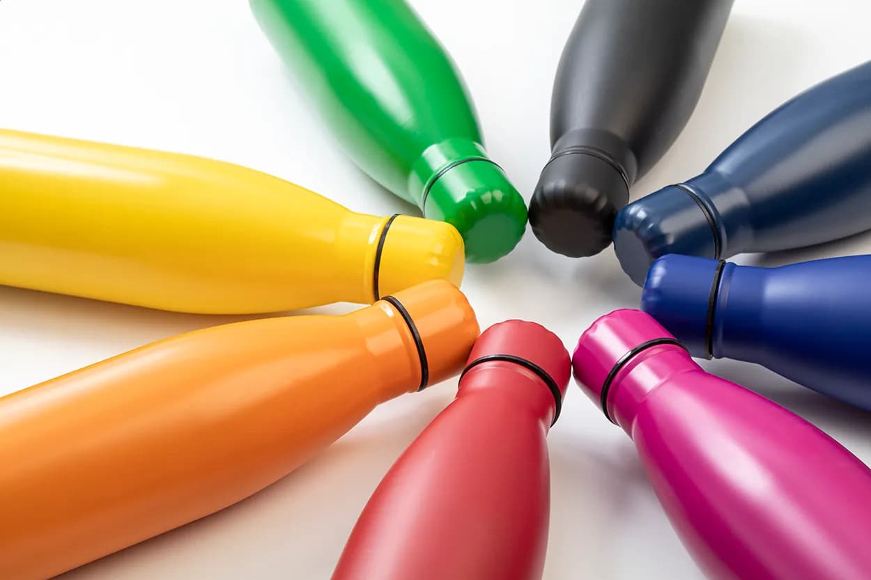 Flasche aus recyceltem Edelstahl - Refill - blau (-06)