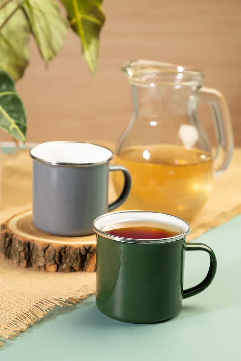 Emailletasse - Enavint - dunkelgrün (-07A)