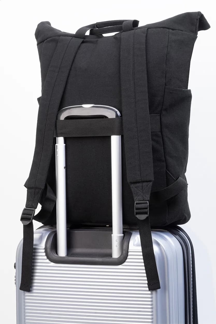 Recycelten Canvas Rucksack - Rebyss Roll - schwarz (-10)