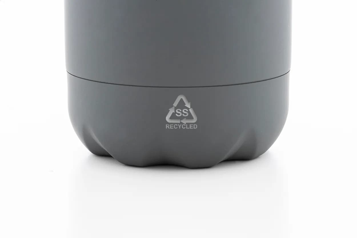 Flasche aus recyceltem Edelstahl - Refill Soft - grau (-77)
