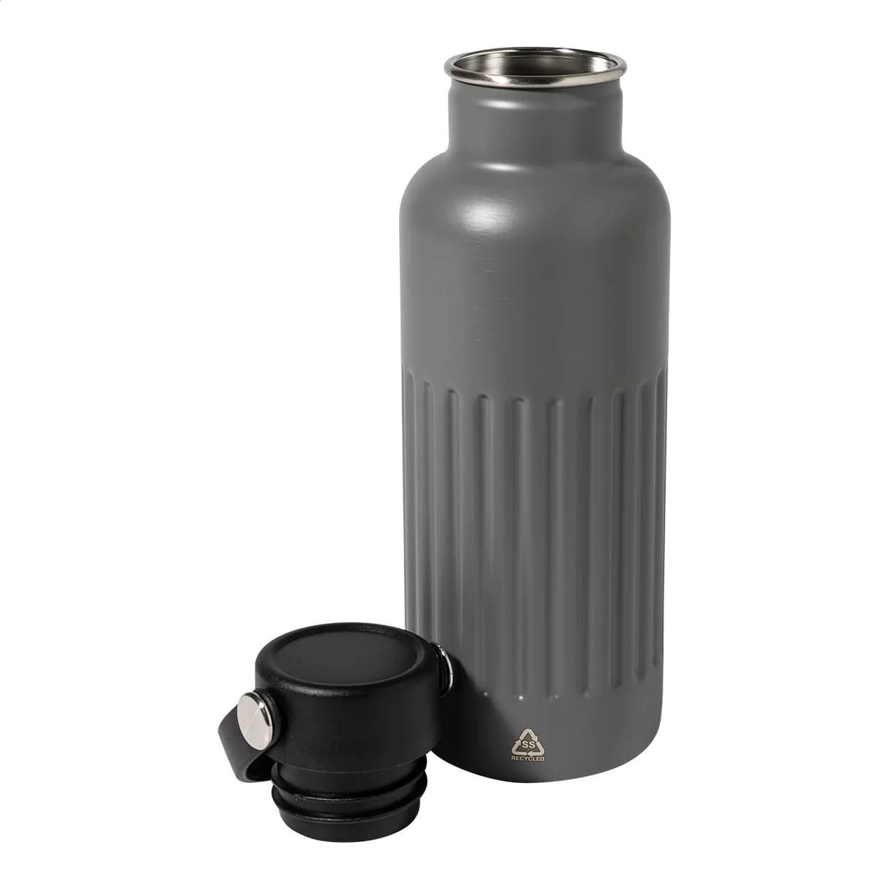 Isolierflasche - Streaky Go - dunkelgrau (-80)