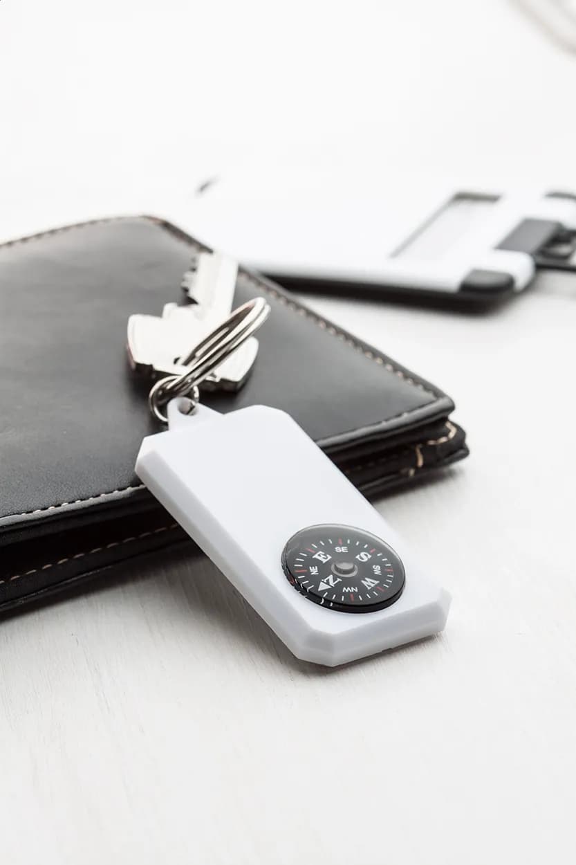 Schlüsselanhänger mit Kompass - Magellan - weiß (-01)