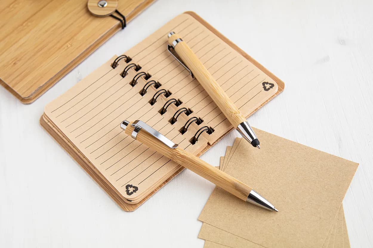 Touchpen mit Kugelschreiber aus Bambus - Tashania - natur