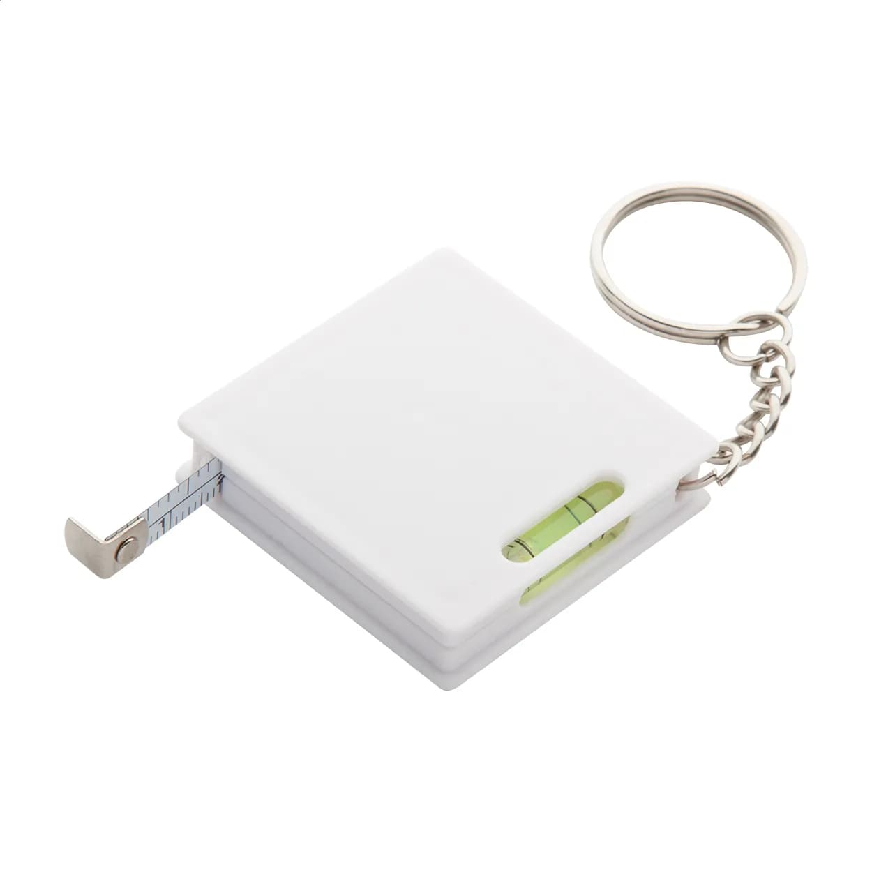 Schlüsselanhänger mit Maßband - Level - weiß (-01)