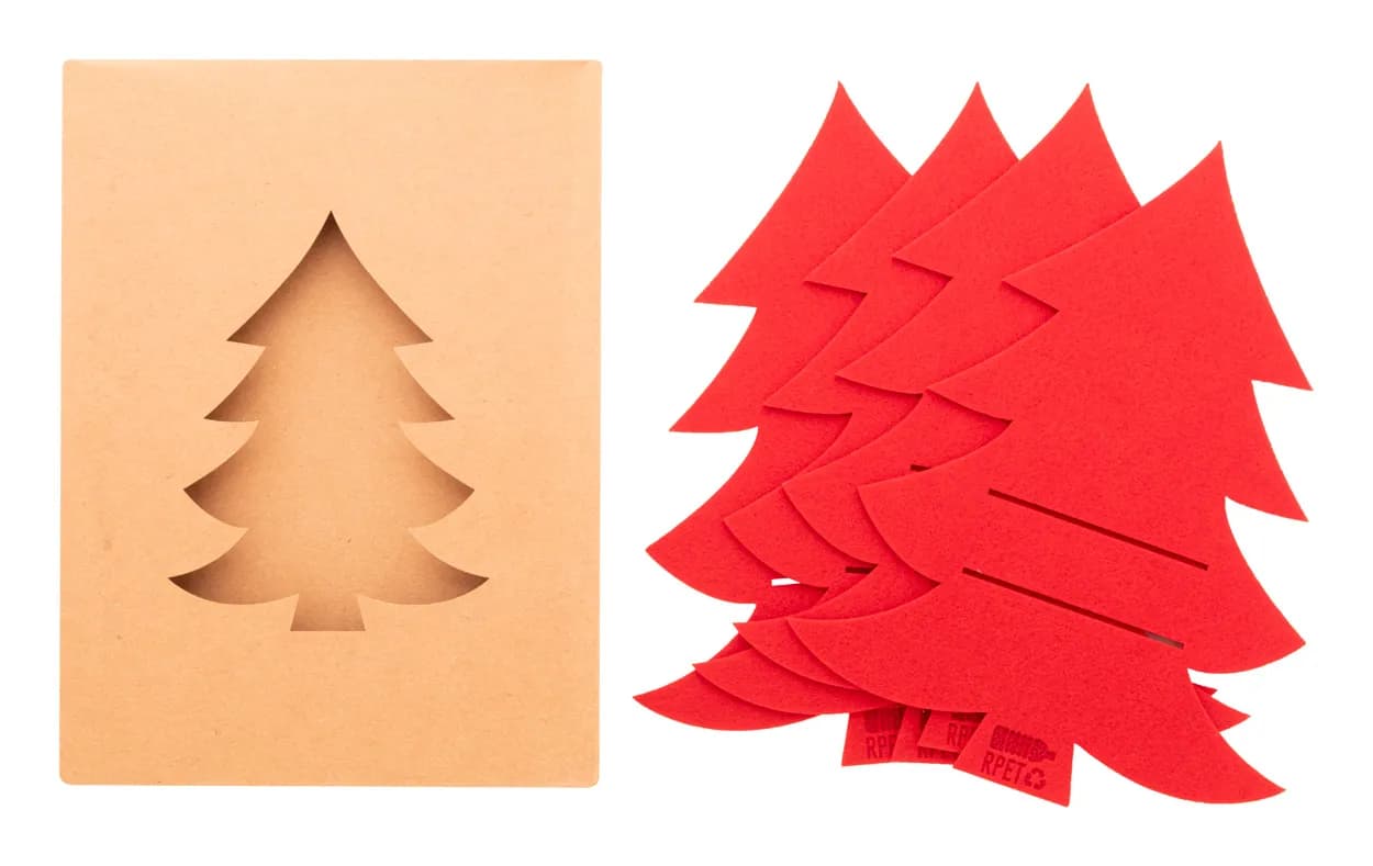 RPET Weihnachts-Besteckhalter-Set - Tonsvik - rot (-05)