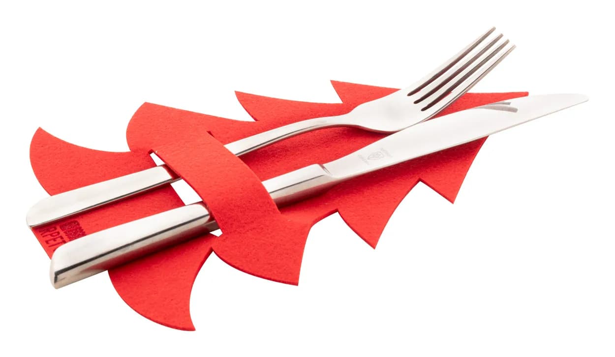 RPET Weihnachts-Besteckhalter-Set - Tonsvik - rot (-05)