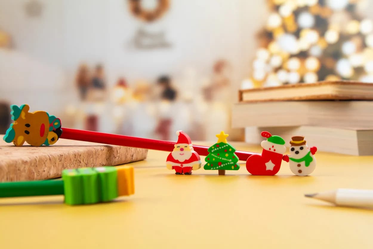 Weihnachts-Radierer-Set - Sommaroy - mehrfarbig