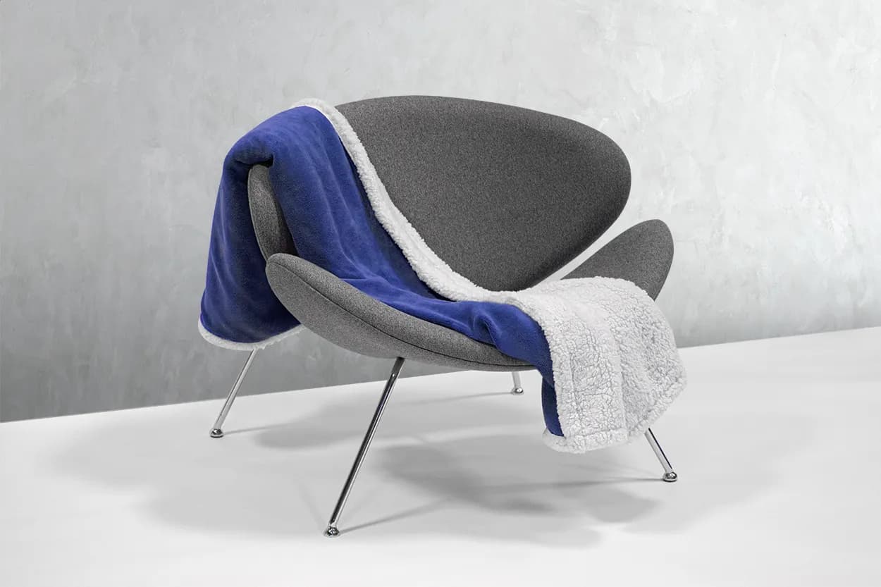 Korallen-Fleecedecke - Sammia - blau (-06)