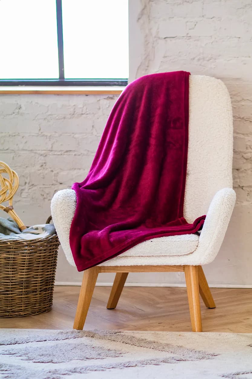 Flannel-Decke - Espoo - burgund (-08)