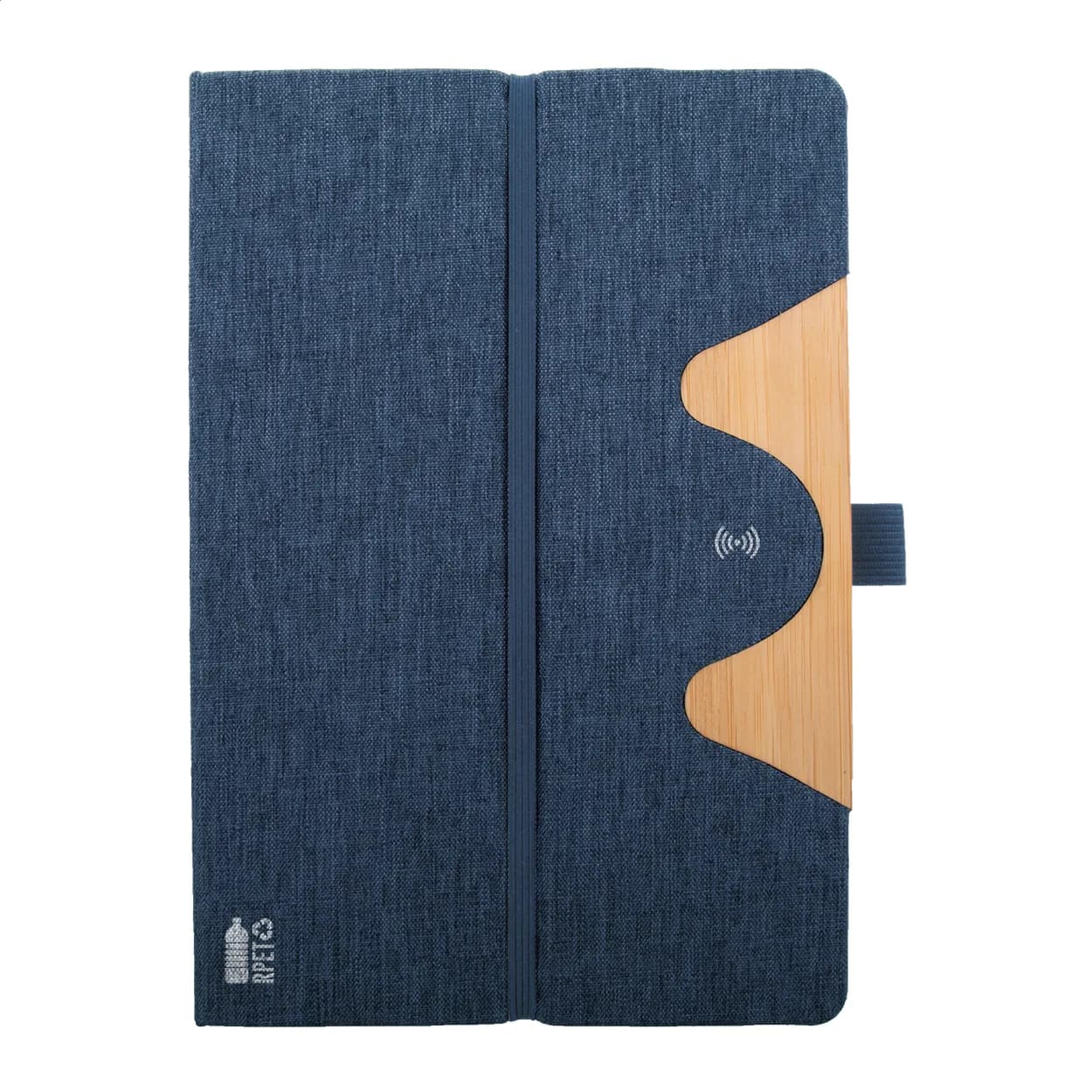 RPET Wireless-Charger/Notizbuch - Chatom - dunkelblau (-06A)