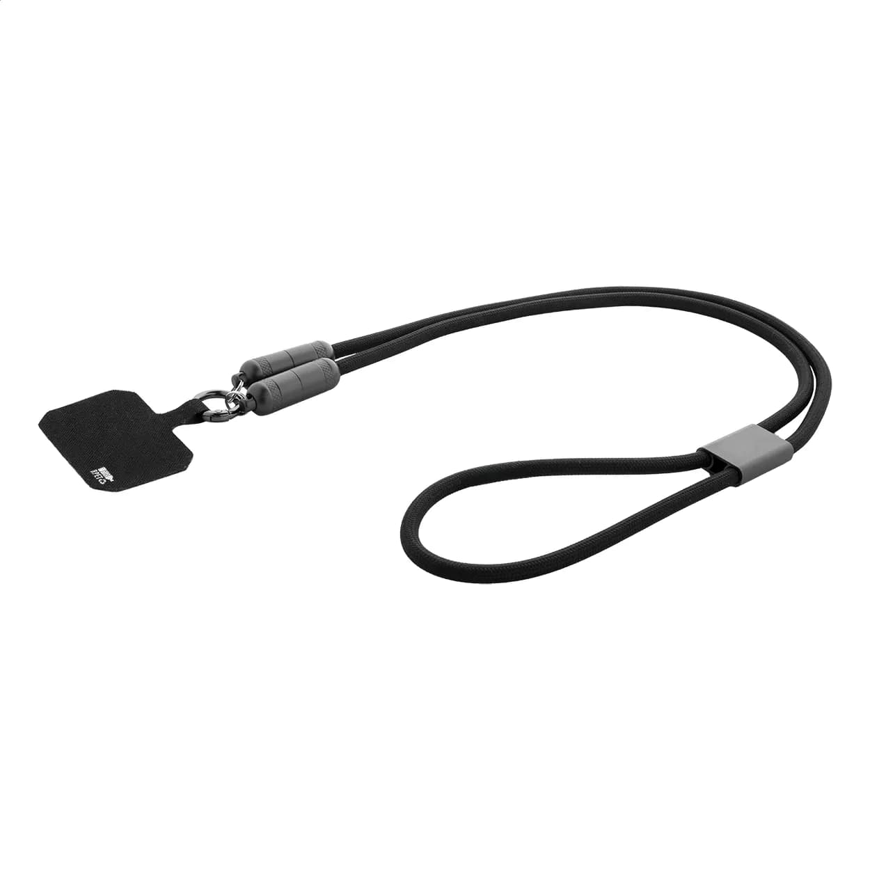 60W Handy-Lanyard-Kabel RPET - Fastly - schwarz (-10)