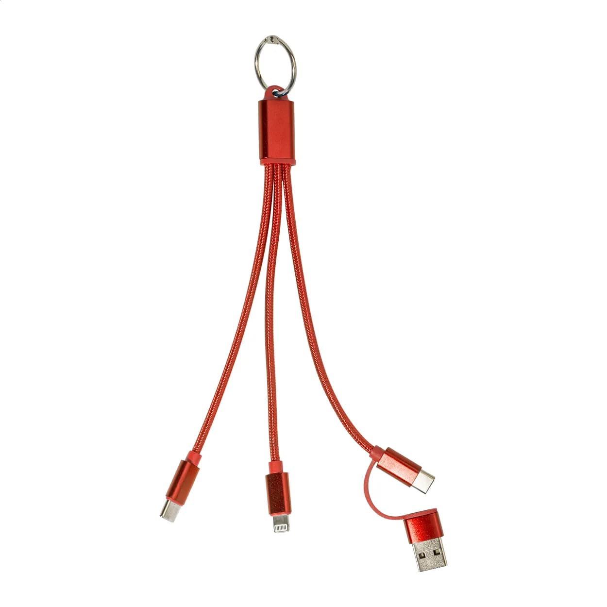 USB-Ladekabel mit Schlüsselanhänger - Rafob - rot (-05)
