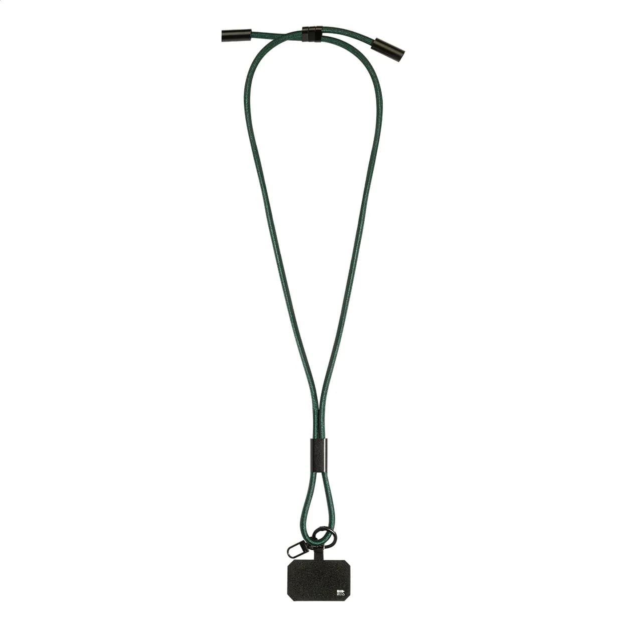60W Lanyard mit Lade- und Datenkabel aus RPET - HolCharge - dunkelgrün (-07A)