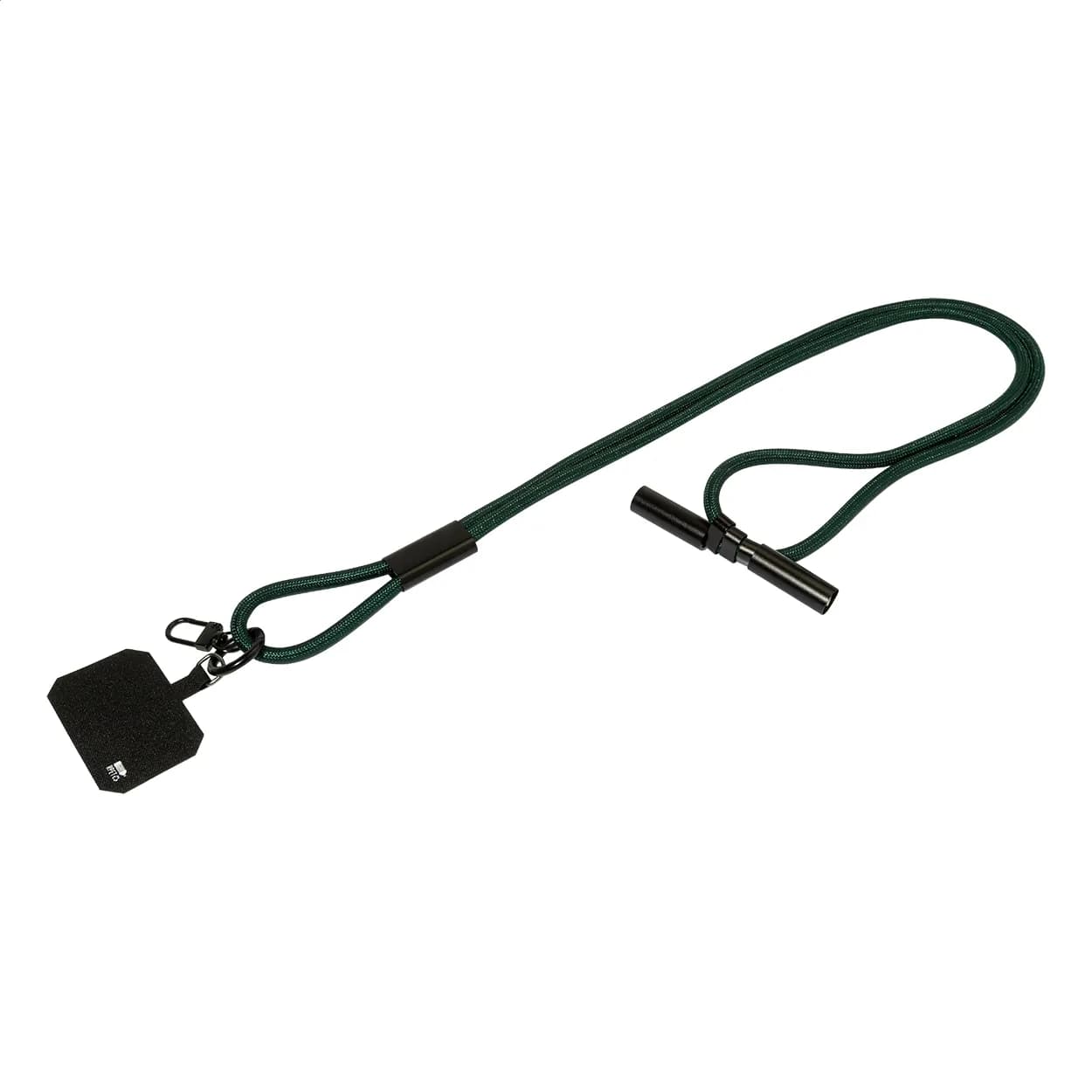 60W Lanyard mit Lade- und Datenkabel aus RPET - HolCharge - dunkelgrün (-07A)