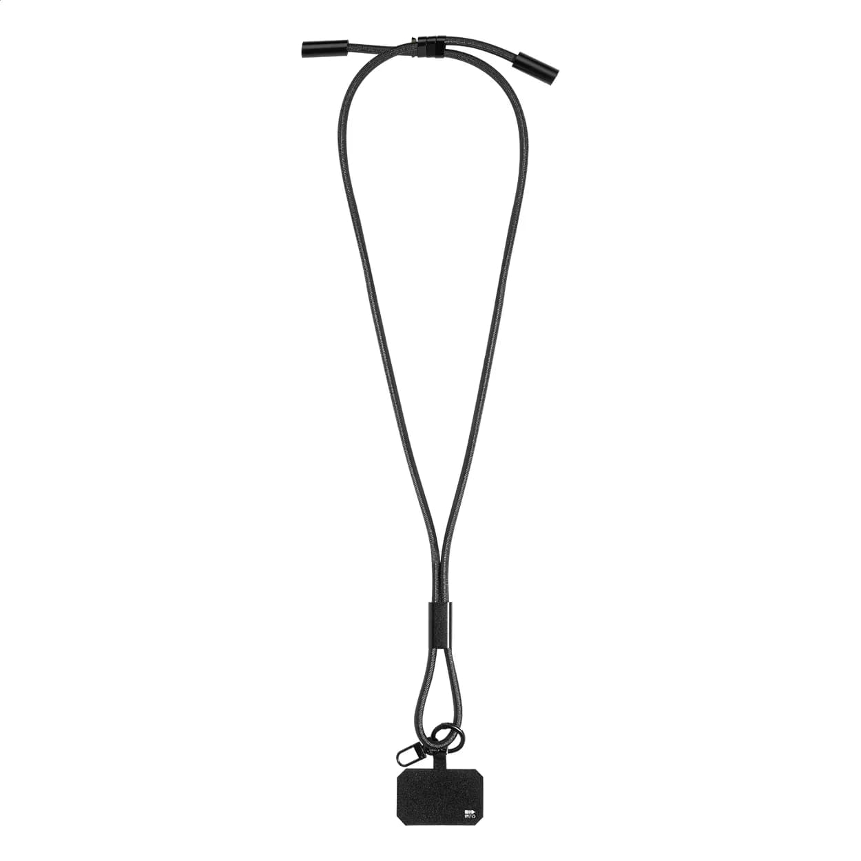 60W Lanyard mit Lade- und Datenkabel aus RPET - HolCharge - schwarz (-10)