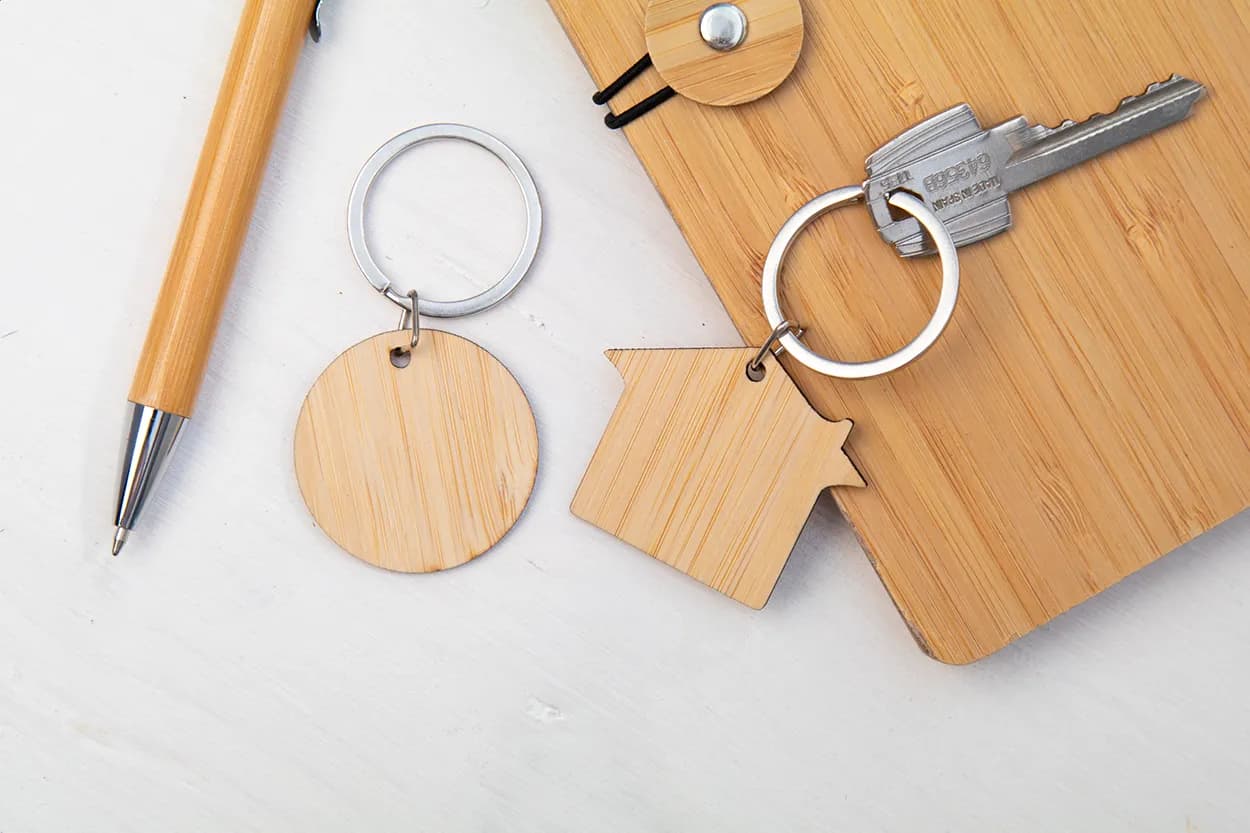 Schlüsselanhänger, rund - Bookey - natur (-A)