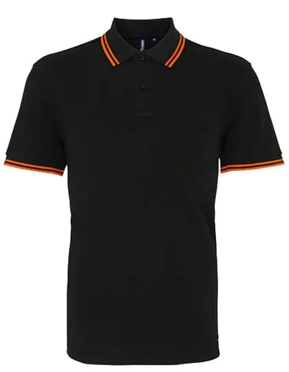 Men´s Classic Fit Tipped Polo - Black/Orange