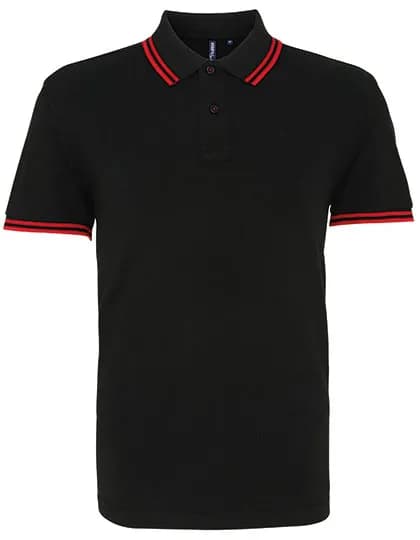 Men´s Classic Fit Tipped Polo - Black/Red