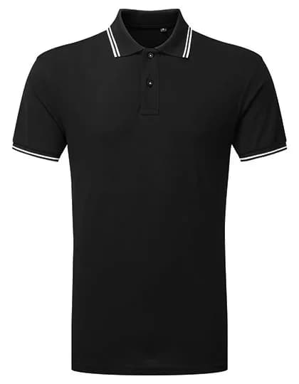 Men´s Classic Fit Tipped Polo - Black/White