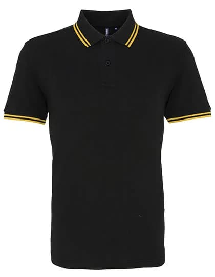 Men´s Classic Fit Tipped Polo - Black/Yellow