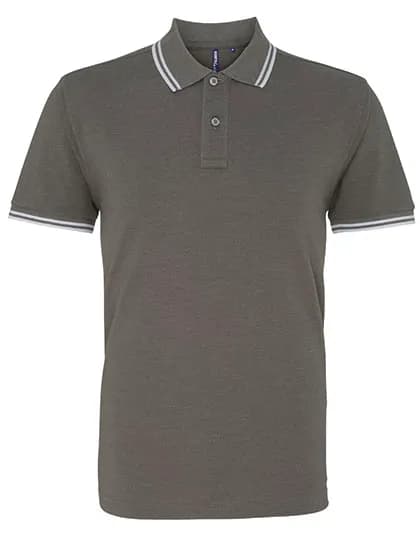 Men´s Classic Fit Tipped Polo - Charcoal/White