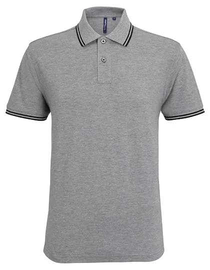 Men´s Classic Fit Tipped Polo - Heather Grey/Black