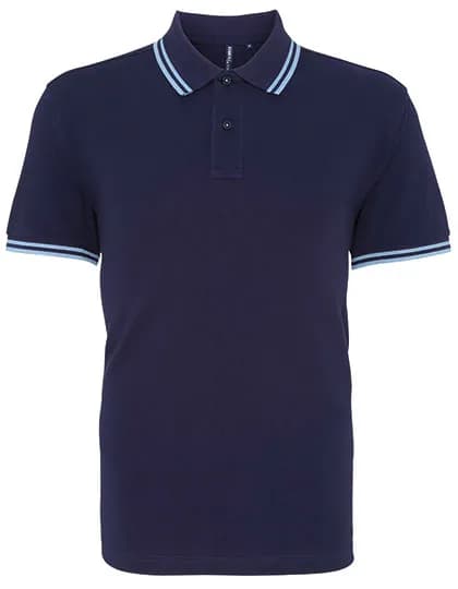 Men´s Classic Fit Tipped Polo - Navy/Cornflower