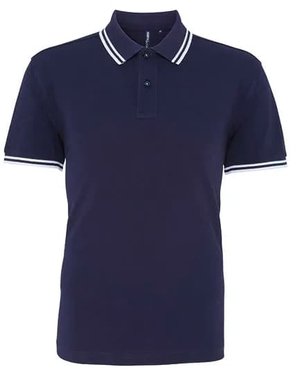 Men´s Classic Fit Tipped Polo - Navy/White