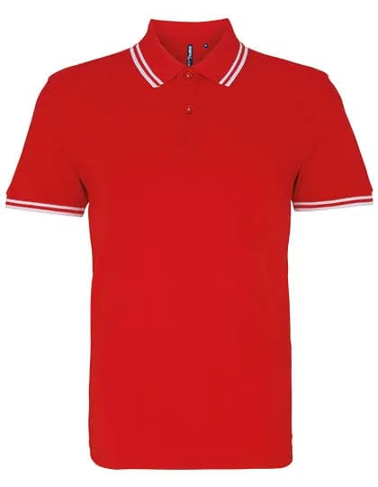 Men´s Classic Fit Tipped Polo - Red/White
