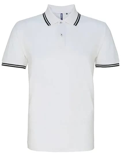 Men´s Classic Fit Tipped Polo - White/Black