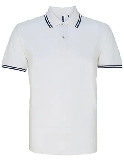 Men´s Classic Fit Tipped Polo - White/Navy