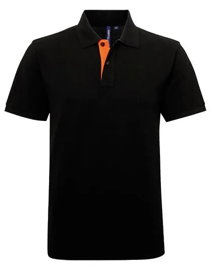 Men´s Classic Fit Contrast Polo - Black/Orange
