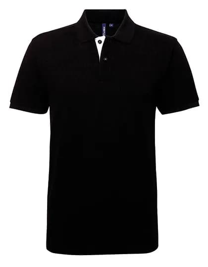 Men´s Classic Fit Contrast Polo - Black/White