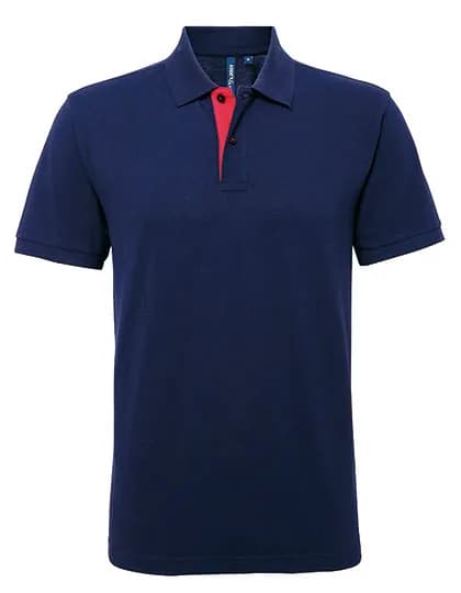 Men´s Classic Fit Contrast Polo - Navy/Red