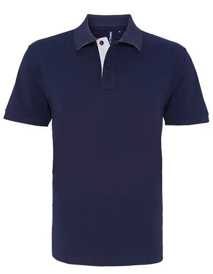 Men´s Classic Fit Contrast Polo - Navy/White