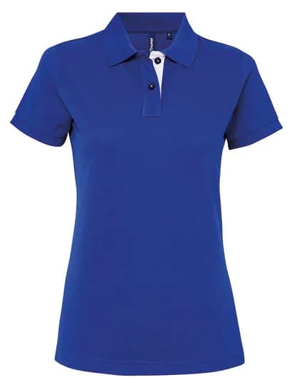 Women´s Classic Fit Contrast Polo - Royal/White